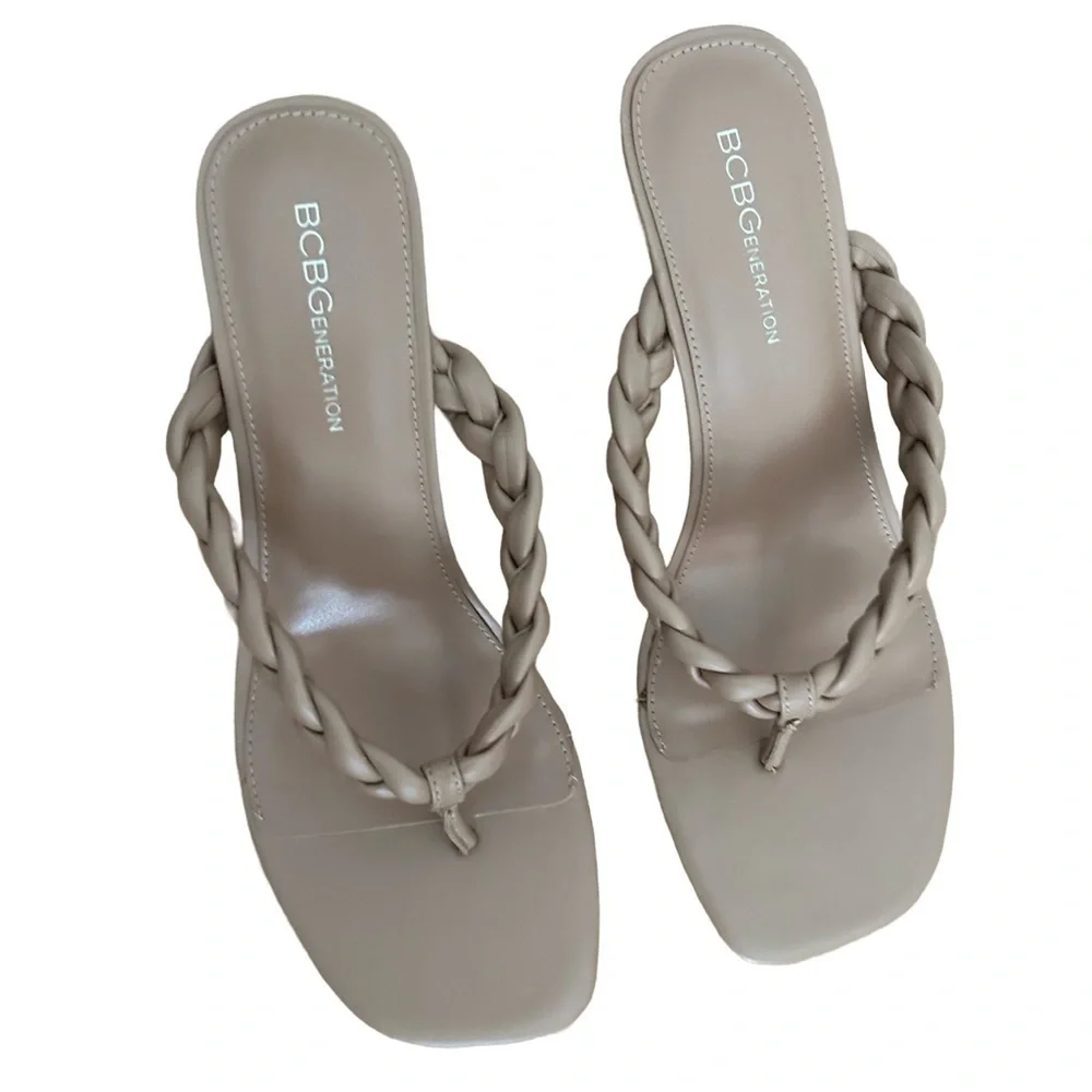 BCBGeneration Tulani Dress Sandal with Braided Detailing, Women Size 8.5